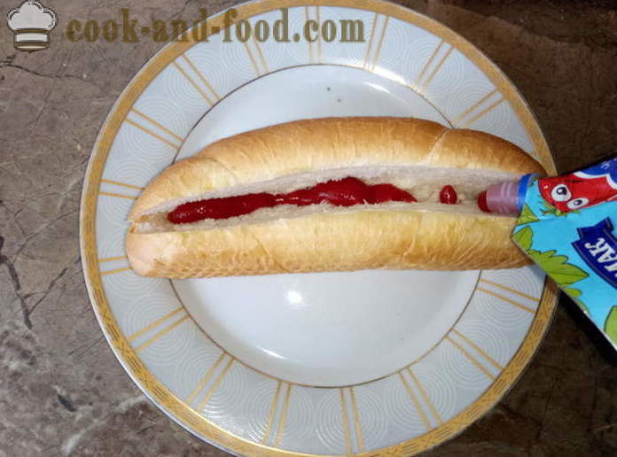 Delicious kuuma koera vorsti ja köögivili - kuidas teha hot dog kodus, samm-sammult retsept fotod