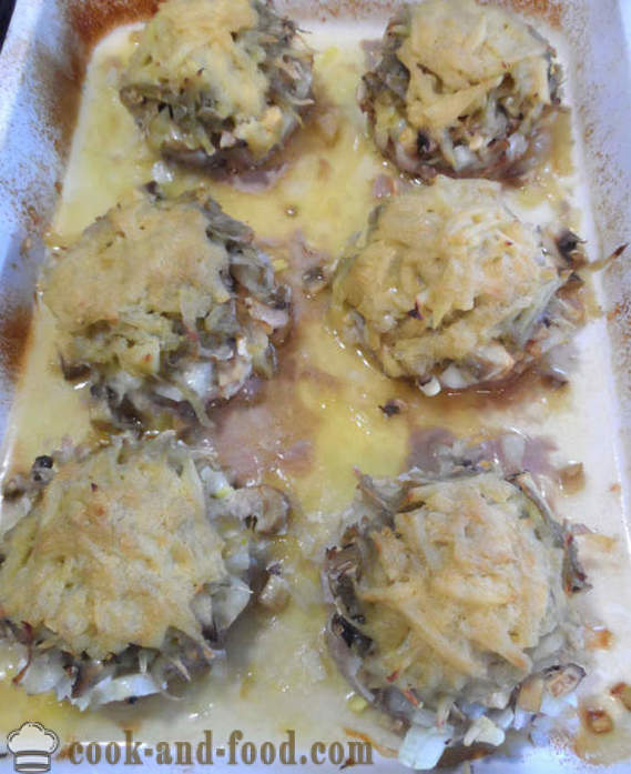 Lehttaigna lippudega ahjus küpsetatud seente ja hõlptulu - kuidas kokk mahlane lihapallid ahjus koos samm-sammult retsept fotod