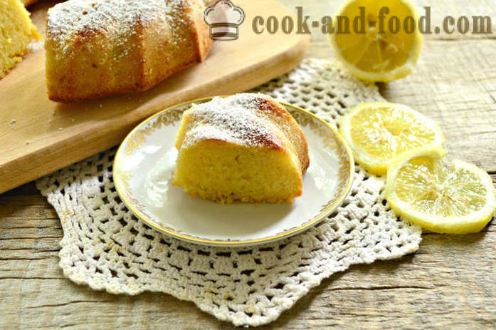 Lemon pirukas manna ja jogurt kuju kook - kuidas teha keefiri mannat, samm-sammult retsept fotod