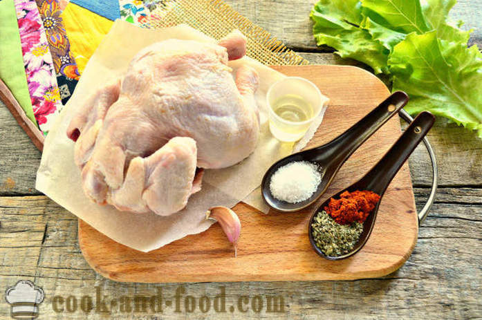 Kana küpsetatud ümbrise täielikult - kuidas küpsetada kana ahju, kus samm-sammult retsept fotod