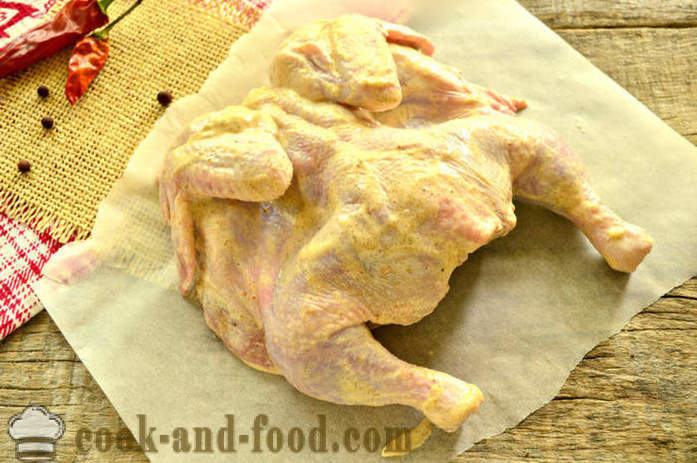Terve kana fooliumis küpsetatud ahjus - kuidas kokk kana ahju fooliumiga, mille samm-sammult retsept fotod