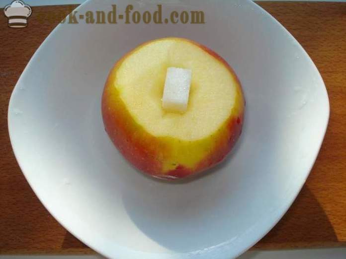 Küpsetatud õunad mikrolaineahjus - kuidas kokk õunad mikrolaineahju, samm-sammult retsept fotod
