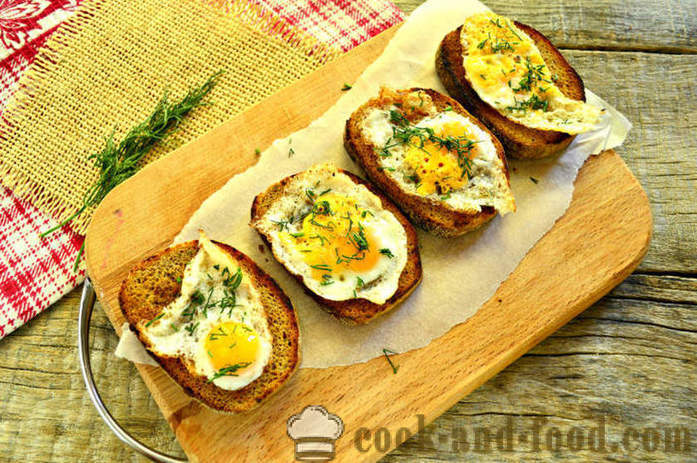 Prantsuse röstsai muna ja aedvilju pannil - kuidas teha röstsaia muna hommikusöögiks, samm-sammult retsept fotod