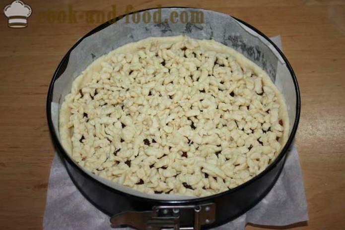 Liiva pie moosiga ja raasuke - kuidas teha liiva kook moosiga, marmelaadi või moosi, samm-sammult retsept fotod