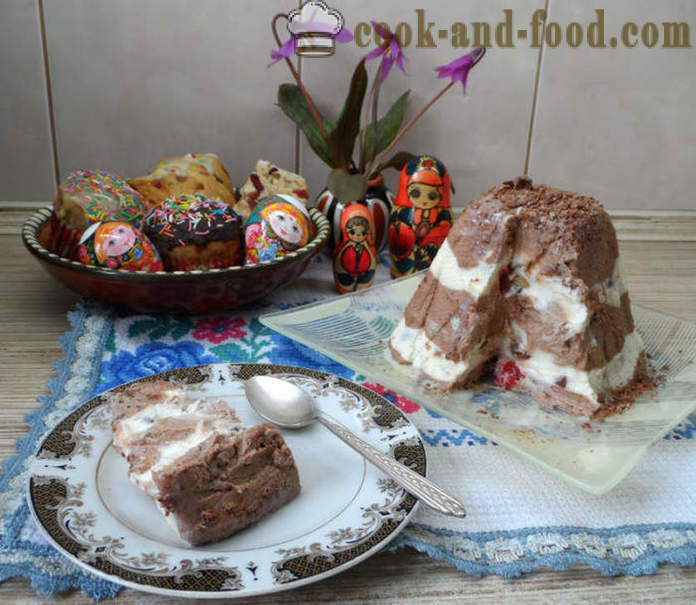Tsar Easter kodujuust šokolaad, kondenspiim ja ei mune - kuidas kokk Royal Easter kodus, samm-sammult retsept fotod