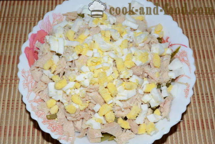 Seller salat kana, muna, kurk ja majonees - Kuidas valmistada salat seller root, samm-sammult retsept fotod