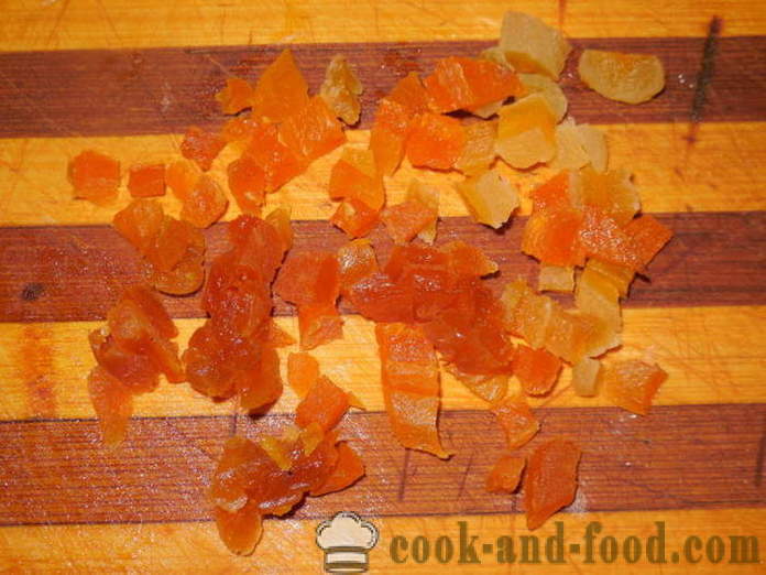 Lazy juustukook päts juust, kuivatatud aprikoosid ja kiivi - nagu laisk küpsetada juustukook kodujuust, samm-sammult retsept fotod
