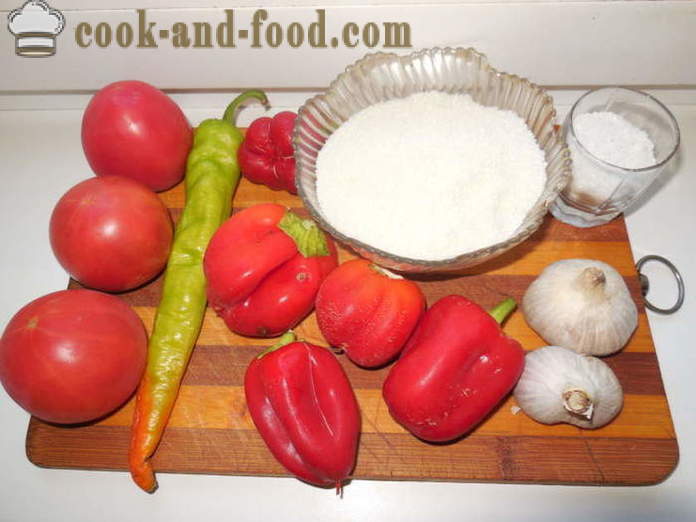Adjika maitsev tomat, kella ja kuuma paprika ilma valmistamine - kuidas kokk adjika pipar ja tomatid
