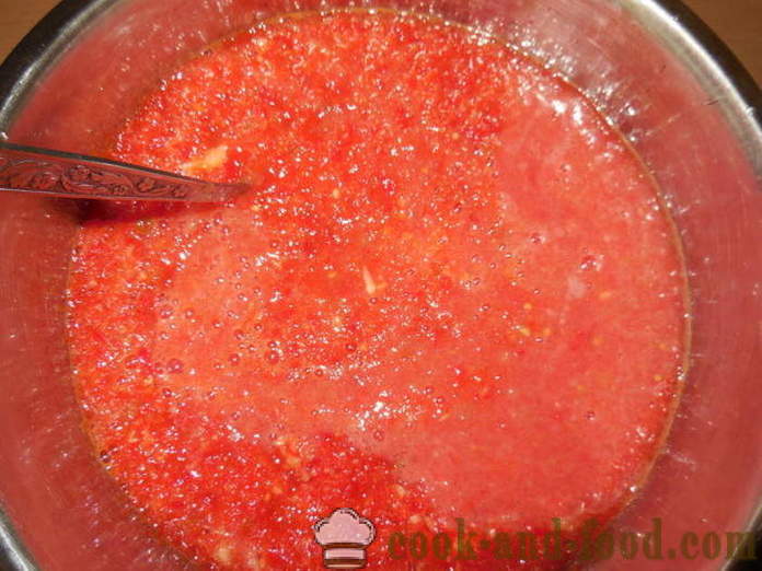 Adjika maitsev tomat, kella ja kuuma paprika ilma valmistamine - kuidas kokk adjika pipar ja tomatid