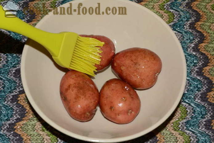 Quick ahjukartuli mikrolaineahjus - kuidas maitsvat küpsetatud kartulid mikrolaineahi naha koos samm-sammult retsept fotod