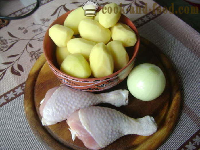 Kana sääri kartuli ahjus - kuidas kokk maitsev kana kanakoivaga kartulite, samm-sammult retsept fotod