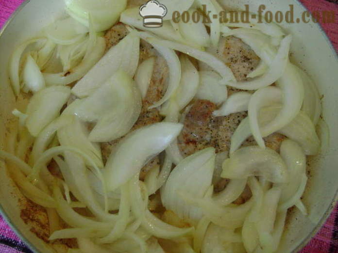 Sealiha eskalopp sibul - kuidas kokk Porsaanleike koos samm-sammult retsept fotod