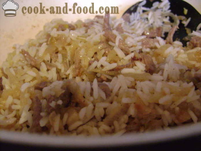 Riis liha Hiina - kuidas kokk riisi liha pannil, samm-sammult retsept fotod