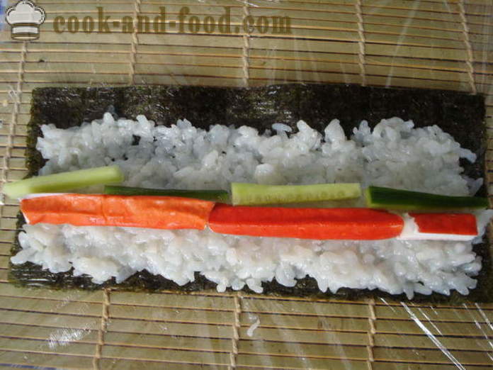Sushi koos makra ja kurk - kuidas teha sushi makra kodus, samm-sammult retsept fotod