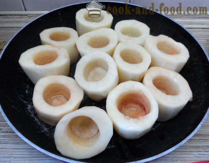 Ahjukartul täidisega seened ja juust - kuidas kokk kartuleid täidisega seened, samm-sammult retsept fotod