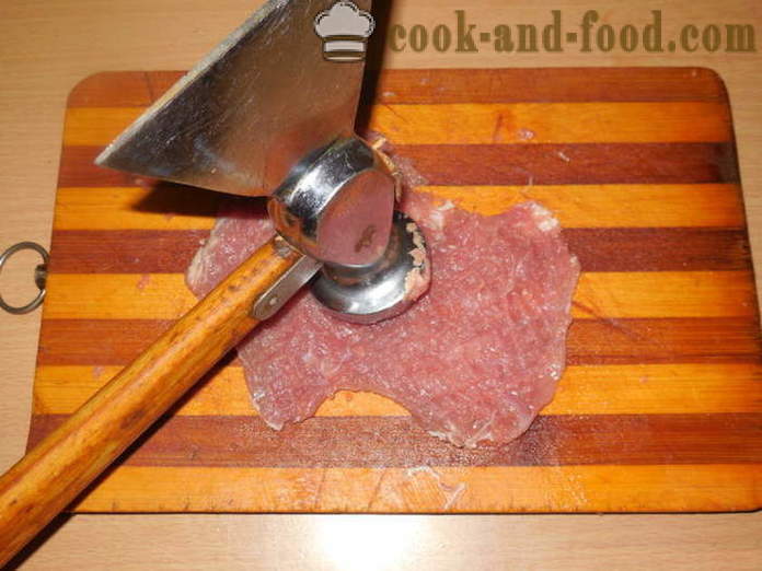 Liha rullid täidisega ahjus - kuidas kokk liha rullides vardas, samm-sammult retsept fotod