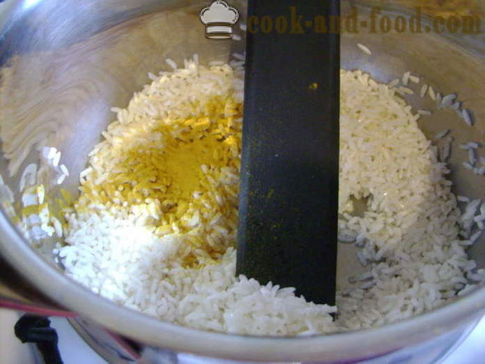 Keedetud riis kurkum - kuidas kokk riisi kurkum, samm-sammult retsept fotod