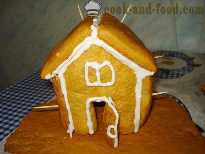 Gingerbread House piparkooke tainas kätega -, kuidas teha piparkooke maja kodus, samm-sammult retsept fotosid