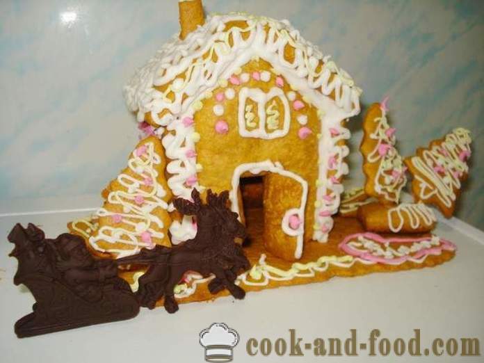 Gingerbread House piparkooke tainas kätega -, kuidas teha piparkooke maja kodus, samm-sammult retsept fotosid