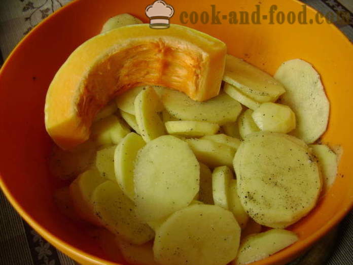 Küpsetatud kartul kõrvits ja koor - kuidas kokk kartuleid kõrvitsa ahjus koos samm-sammult retsept fotod
