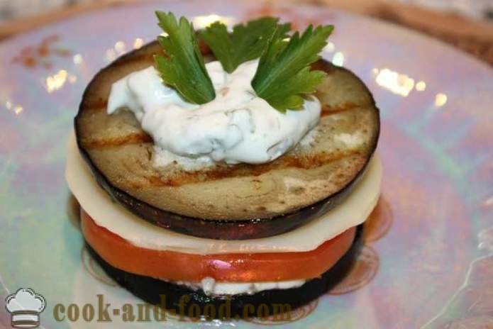 Külm eelroog on baklažaan tomati ja mozzarella - kuidas kokk Eelroog baklažaan kohta pidulaud, samm-sammult retsept fotod