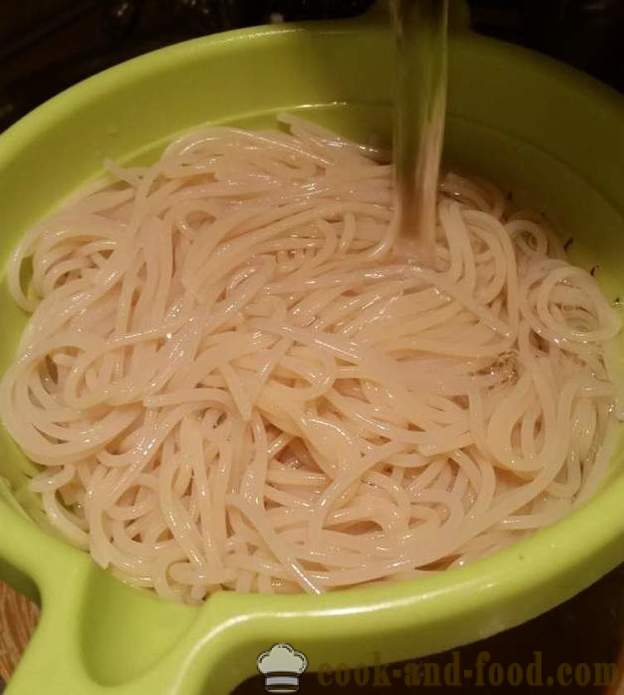 Kuidas kokk spagetid pannile - samm-sammult retsept fotod