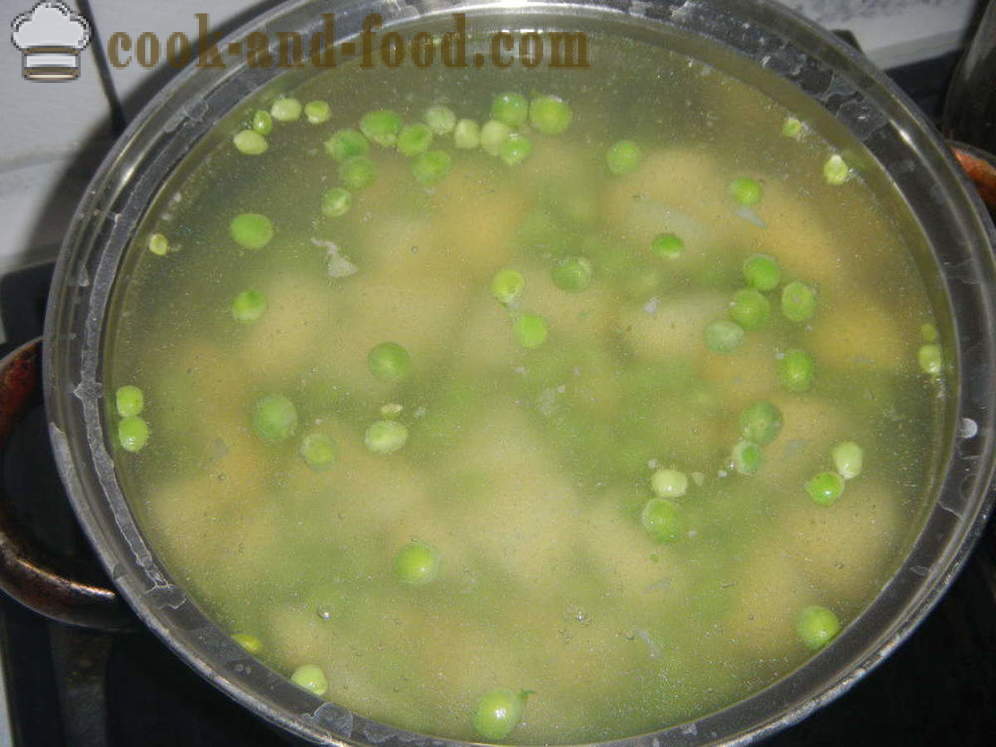 Kanasupp hernestega - kuidas kokk supp herneste külmutatud või värske, koos samm-sammult retsept fotod