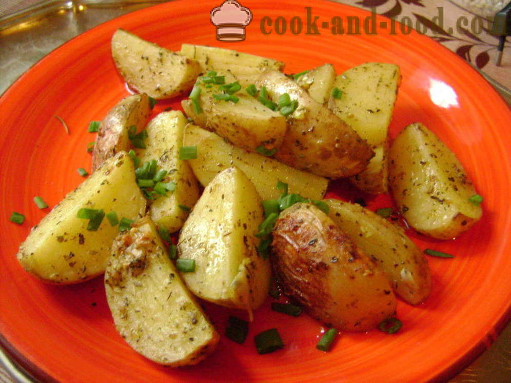 Kartul küpsetatud koorik - nagu küpsetatud kartuliviilud ahjus koos samm-sammult retsept fotod
