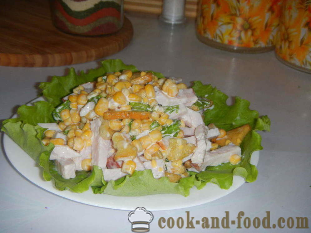 Maitsev salat Salat ja maisi - kuidas valmistada salat Salat ja maisi kiiresti, samm-sammult retsept fotod