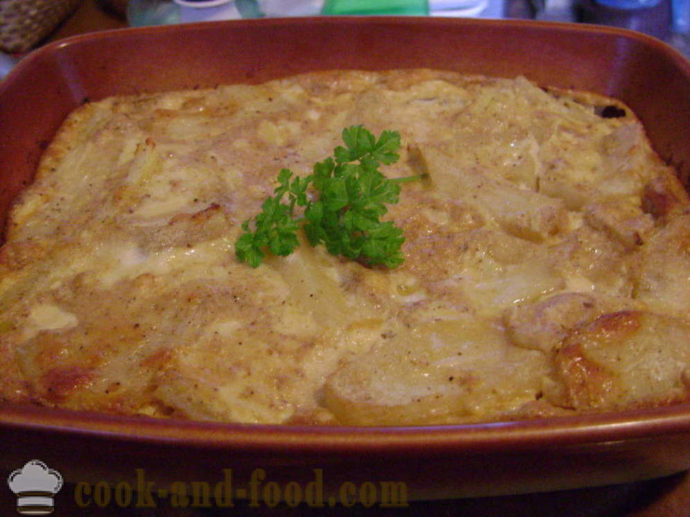 Kartul küpsetatud koorekastmes - nii maitsev küpsetatud kartulid ahju pruunistatud maakoor, kus samm-sammult retsept fotod