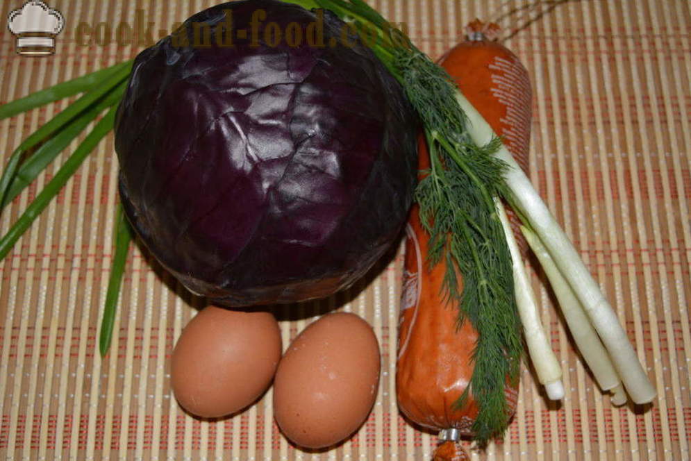 Lihtne salat punase kapsa majoneesi - kuidas valmistada salat punase kapsa, samm-sammult retsept fotod
