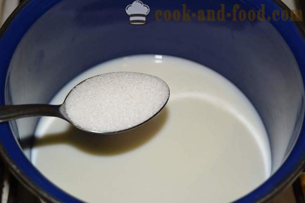 Manna piima ilma klompe pan - kuidas kokk putru piimaga ilma tükkide, samm-sammult retsept fotod