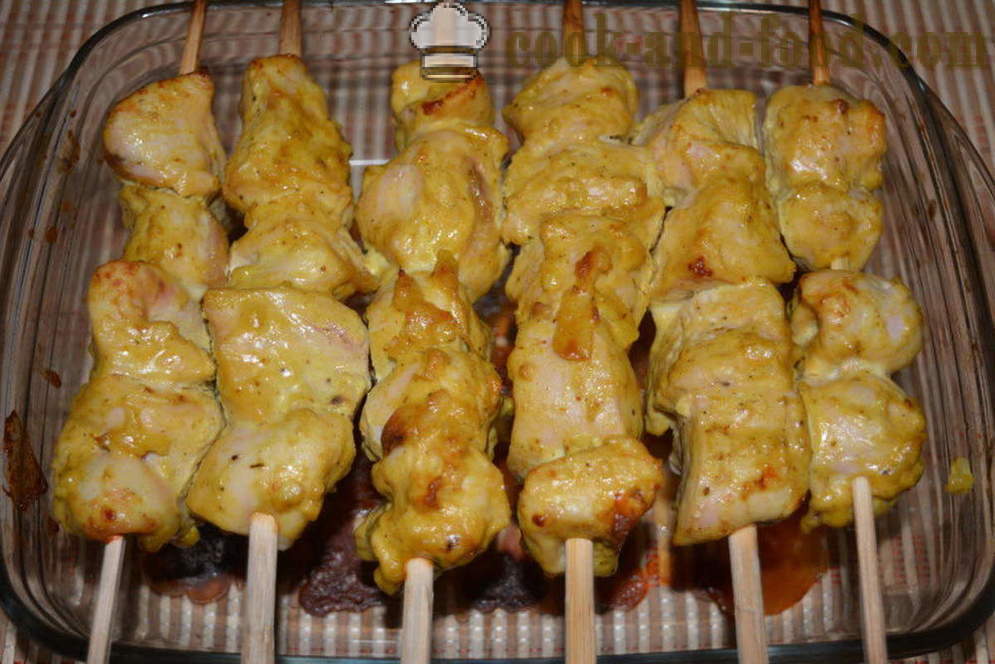 Kõige maitsev vardas kana ahju vardas - kuidas kokk kana kebab kodus ahjus, kus samm-sammult retsept fotod