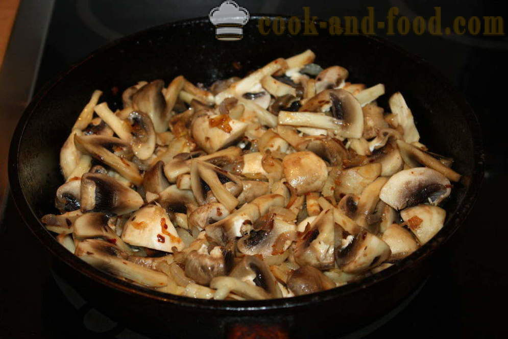 Ahjukartul seentega koorekastmes - kuidas kokk kartuleid seentega ahjus koos samm-sammult retsept fotod
