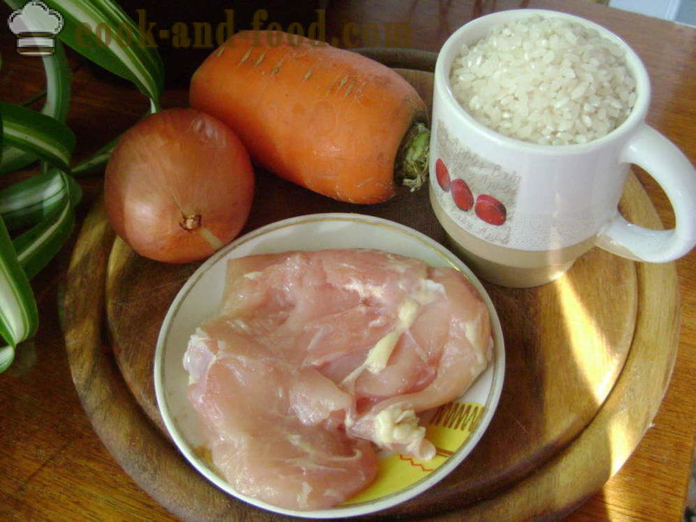 Pilaf kana pannil - kuidas kokk risotto kana, samm-sammult retsept fotod