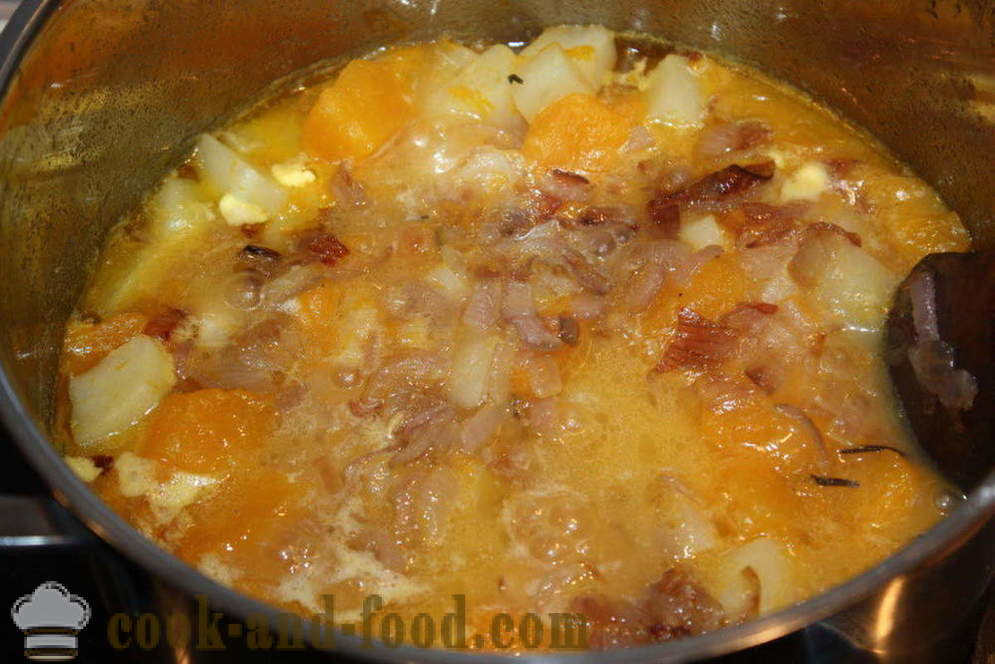 Koor kõrvits lihapallid - kuidas kokk supp püree kõrvits, samm-sammult retsept fotod
