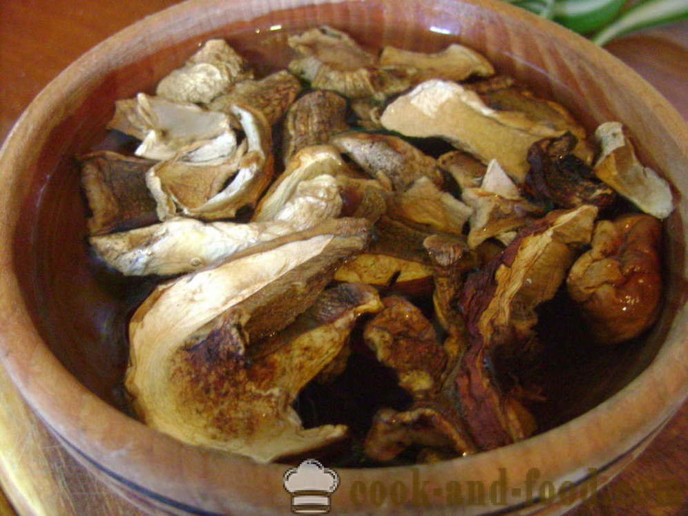 Köögiviljasupp seened ja oad - kuidas kokk supp seente, samm-sammult retsept fotod