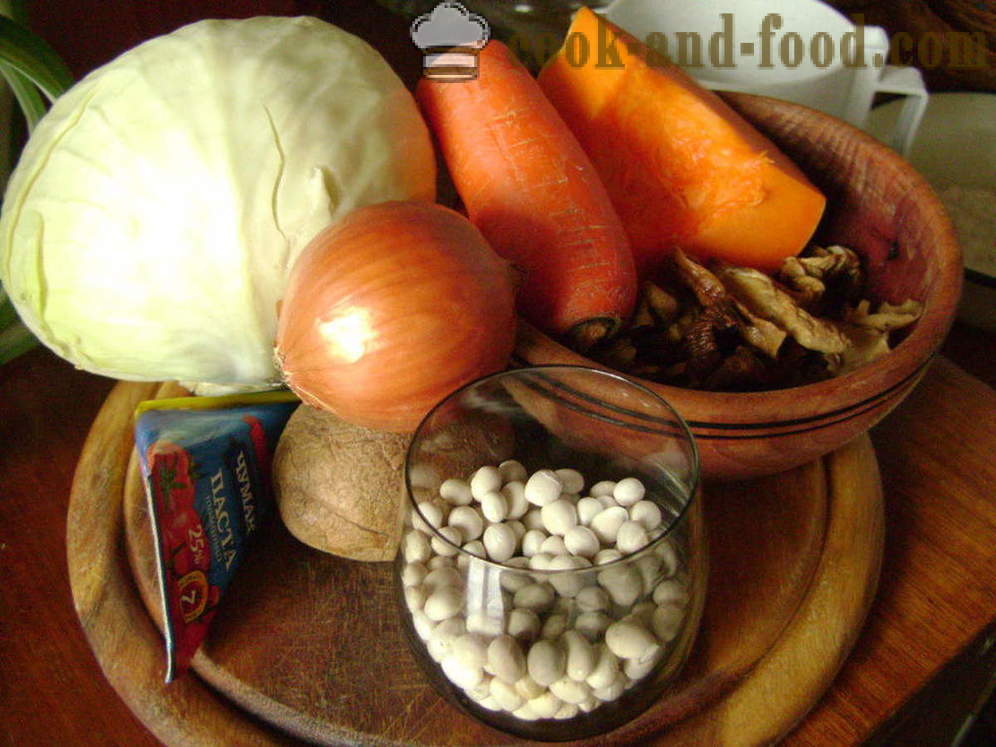 Köögiviljasupp seened ja oad - kuidas kokk supp seente, samm-sammult retsept fotod