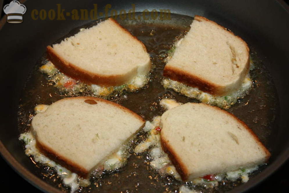Kuumad võileivad juustu ja mune - kuidas teha kuuma võileibu pan, samm-sammult retsept fotod