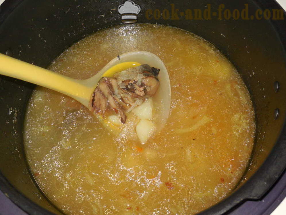 Soup konserveeritud kala multivarka - kuidas kokk kalasupp konservid, samm-sammult retsept fotod