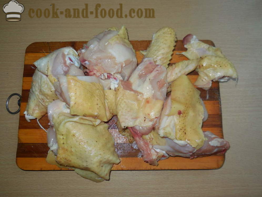 Hautatud kana pot ahjus omas mahlas - kuidas küpsetada kana potti köögiviljad, samm-sammult retsept fotod