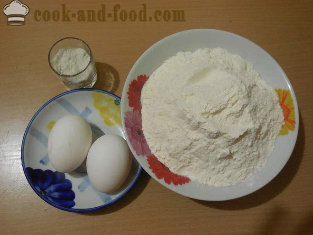Pasta munad, ilma vee - kuidas teha omatehtud nuudlid supp, samm-sammult retsept fotod