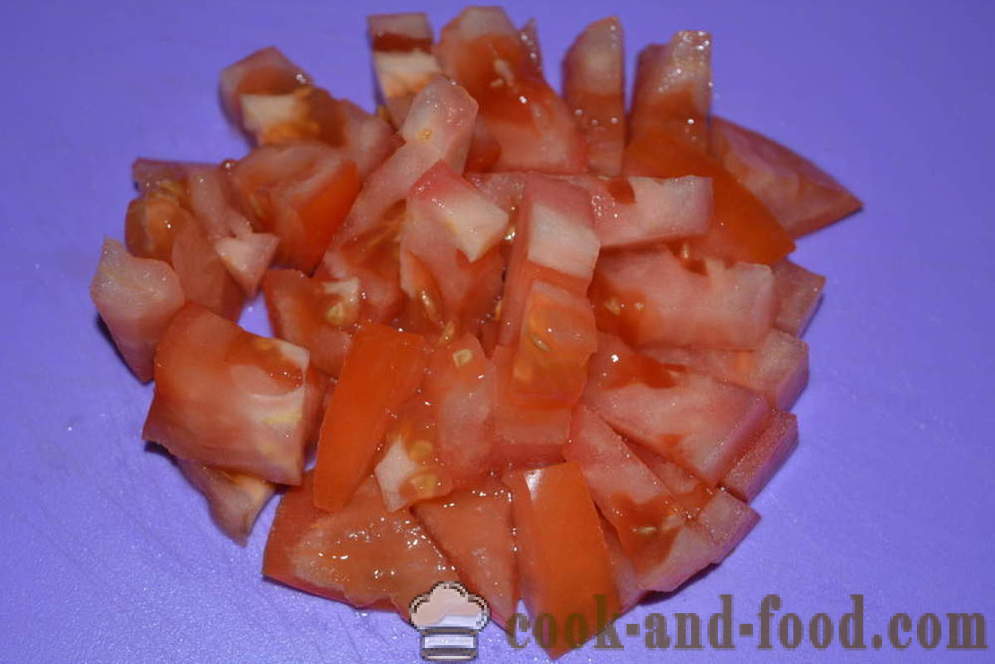Lihtne salat värske kurk ja tomat muna ja porru - kuidas kokk salat majoneesi, samm-sammult retsept fotod
