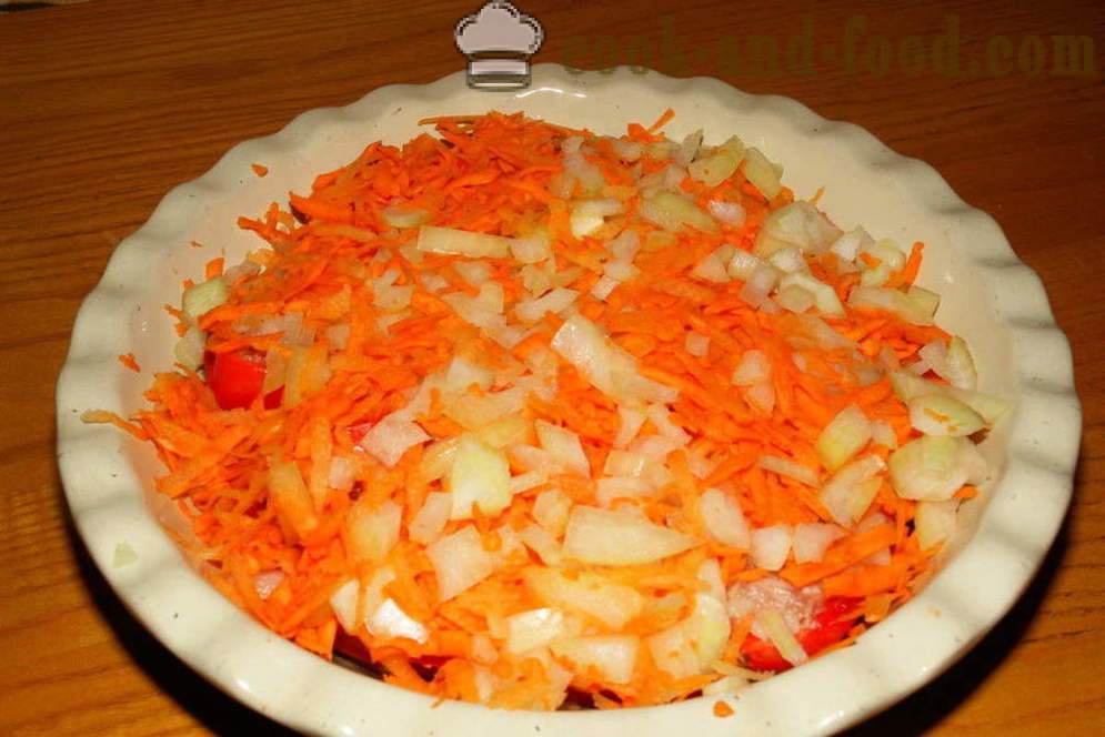 Toidu täidisega paprika ahjus küpsetatud - kuidas kokk täidisega paprika liha ja riisi koos samm-sammult retsept fotod
