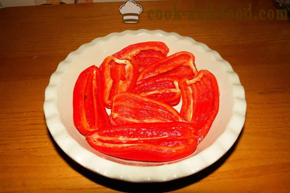 Toidu täidisega paprika ahjus küpsetatud - kuidas kokk täidisega paprika liha ja riisi koos samm-sammult retsept fotod