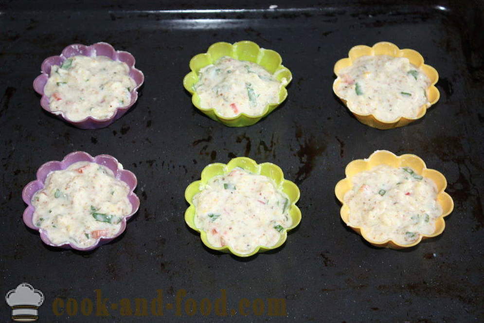 Muffins suvikõrvits juustu ahjus - kuidas kokk suvikõrvits muffinid, samm-sammult retsept fotod