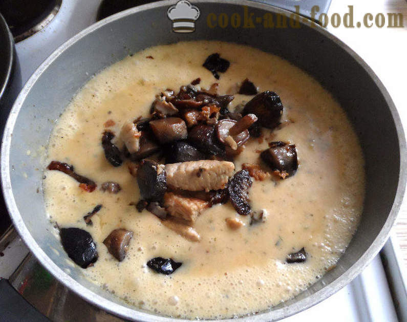 Türgi seentega koorekastmes - samm-sammult, kuidas kokk Türgi seente, retsepti foto