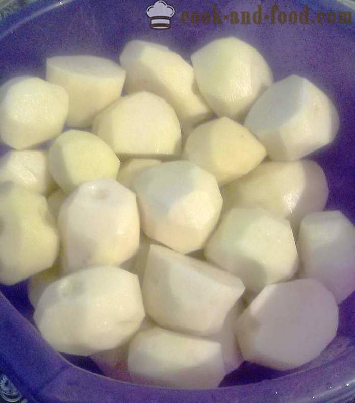 Hautatud kartulid täidisega hakkliha - samm-sammult, kuidas teha hautatud kartulid täidisega hakkliha, retsept koos foto