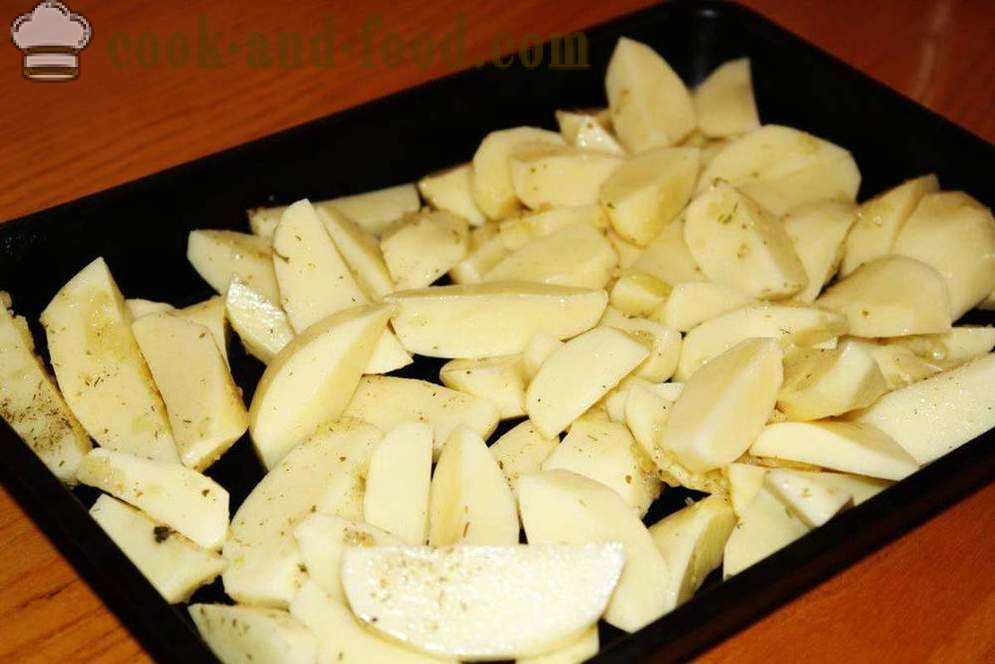 Kartul ahjus küpsetatud - nagu küpsetatud kartuliviilud ahjus koos samm-sammult retsept fotod