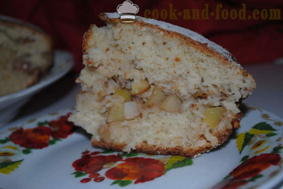 Gingerbread kook keefiri õuntega ja pähklid - kuidas kokk kook keefir, samm-sammult retsept fotod